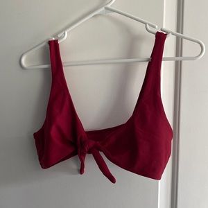 Maroon Tie Bikini Top